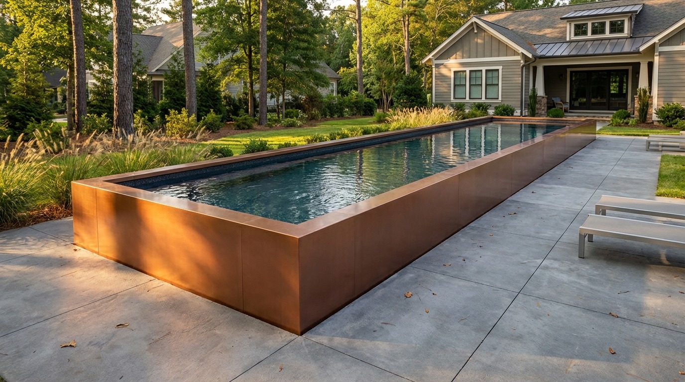 8 x 52 Espresso Copper Titanium Stone Architectural Pool