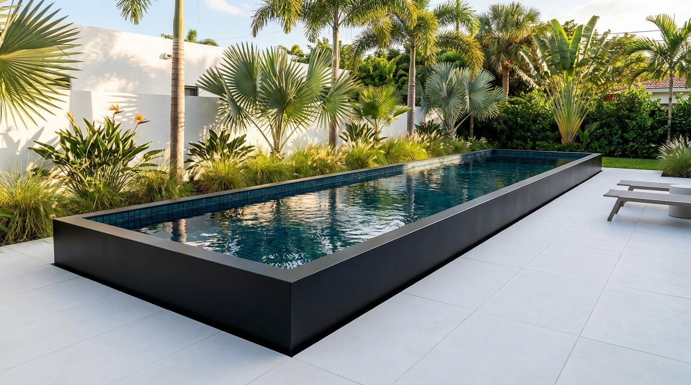 8 x 52 Midnight Black Black Sapphire Architectural Pool