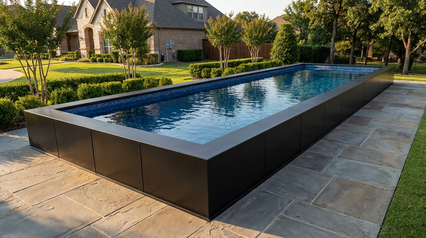 8 x 52 Midnight Black Mystic Blue Architectural Pool
