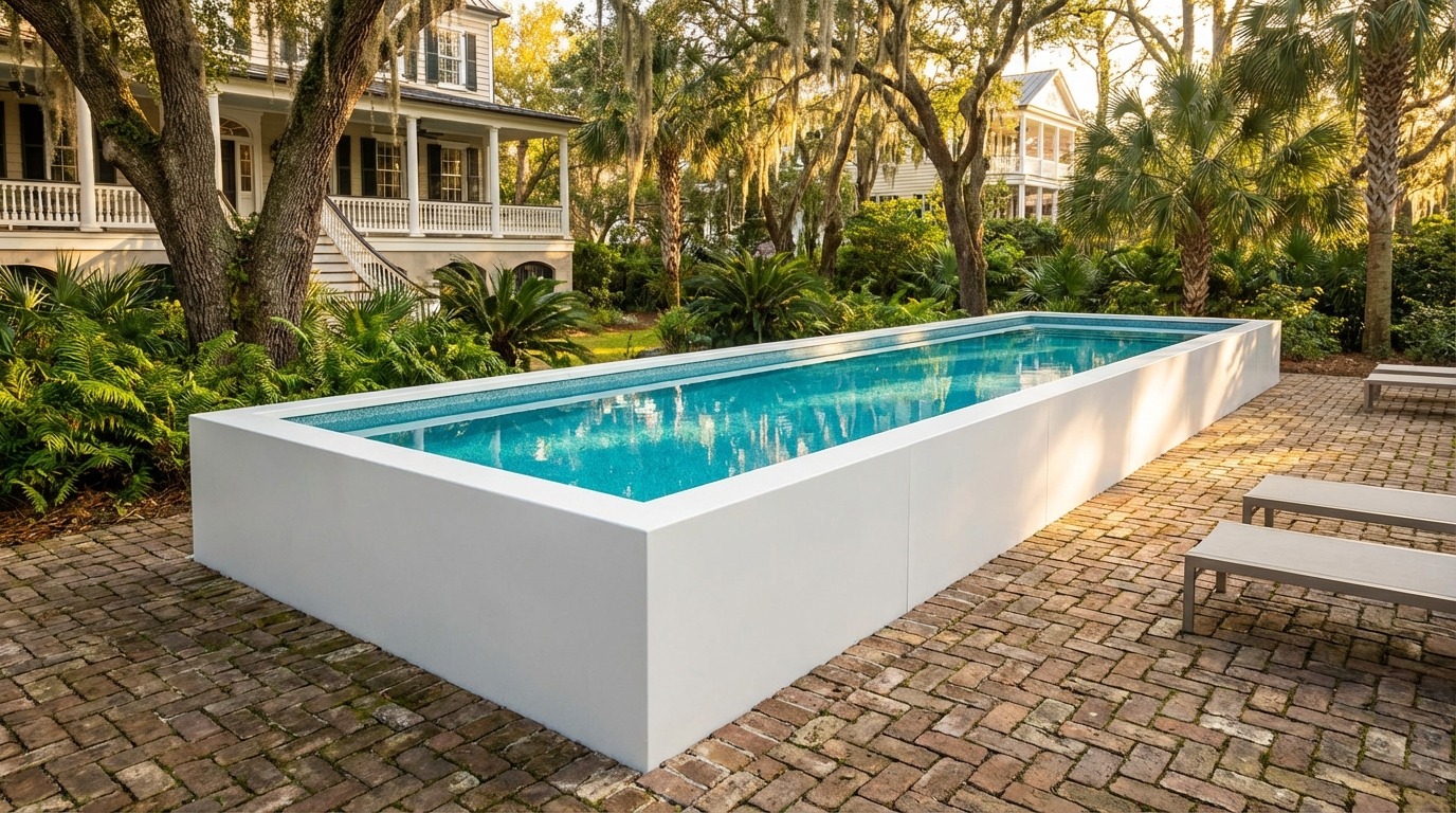 8 x 52 Alpine White Blue Topaz Architectural Pool