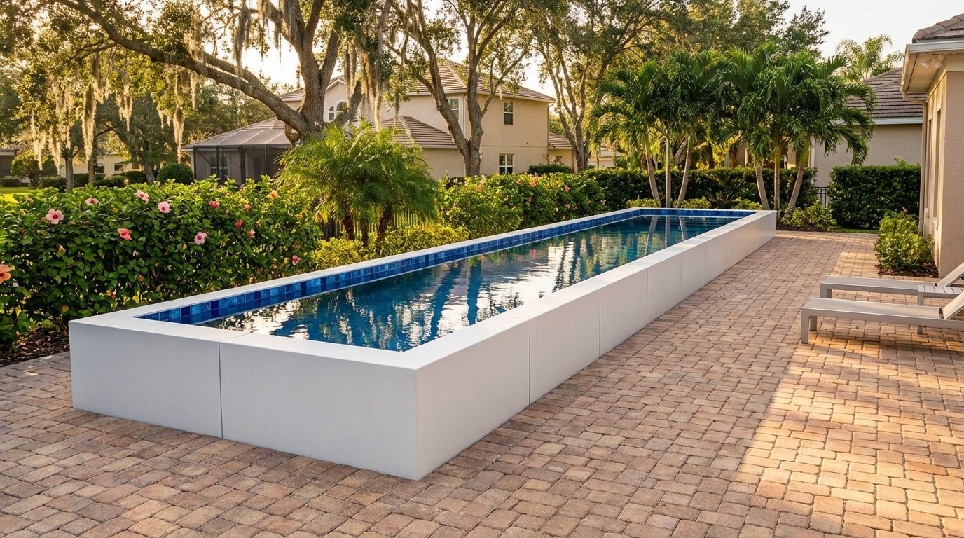 8 x 52 Alpine White Mystic Blue Architectural Pool