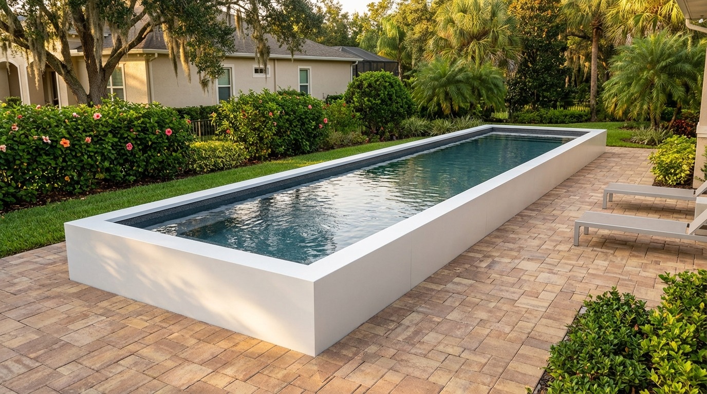 8 x 52 Alpine White Titanium Stone Architectural Pool