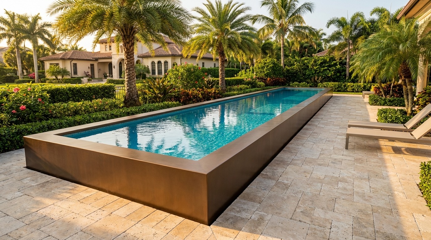 8 x 56 Canyon Bronze Blue Topaz Architectural Pool