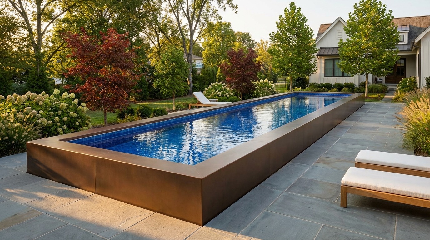 8 x 56 Canyon Bronze Blue Matrix Architectural Pool