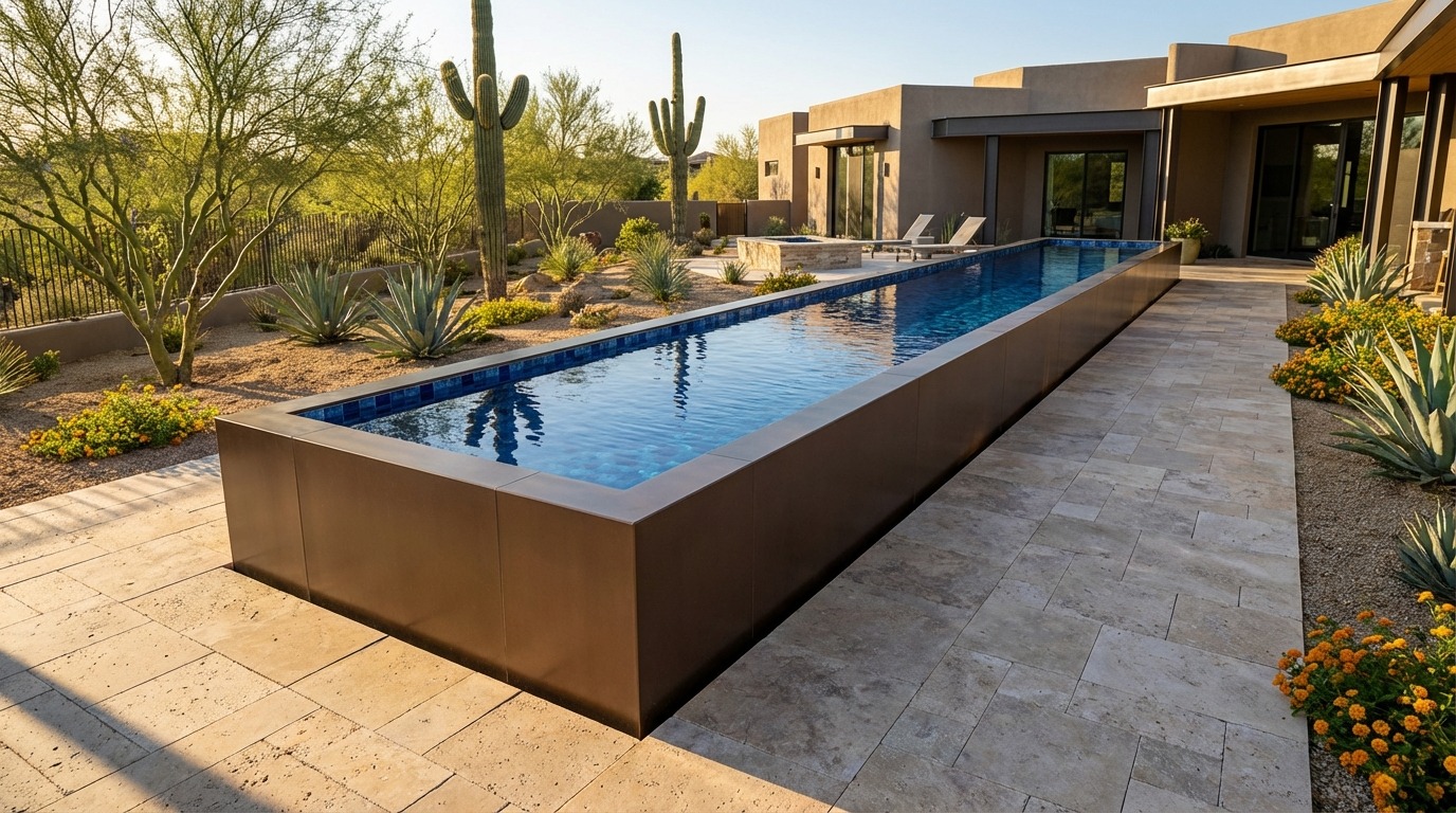 8 x 56 Canyon Bronze Mystic Blue Architectural Pool