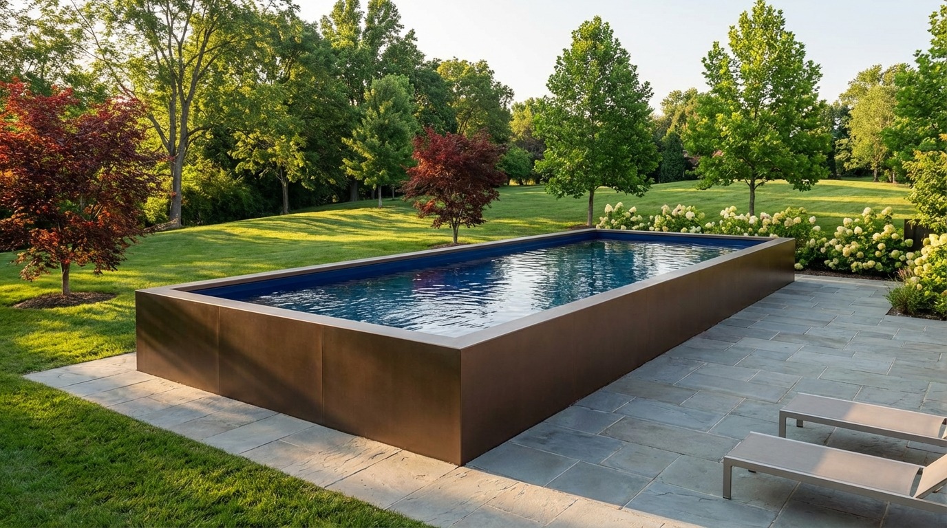 8 x 56 Canyon Bronze Deep Sea Blue Architectural Pool