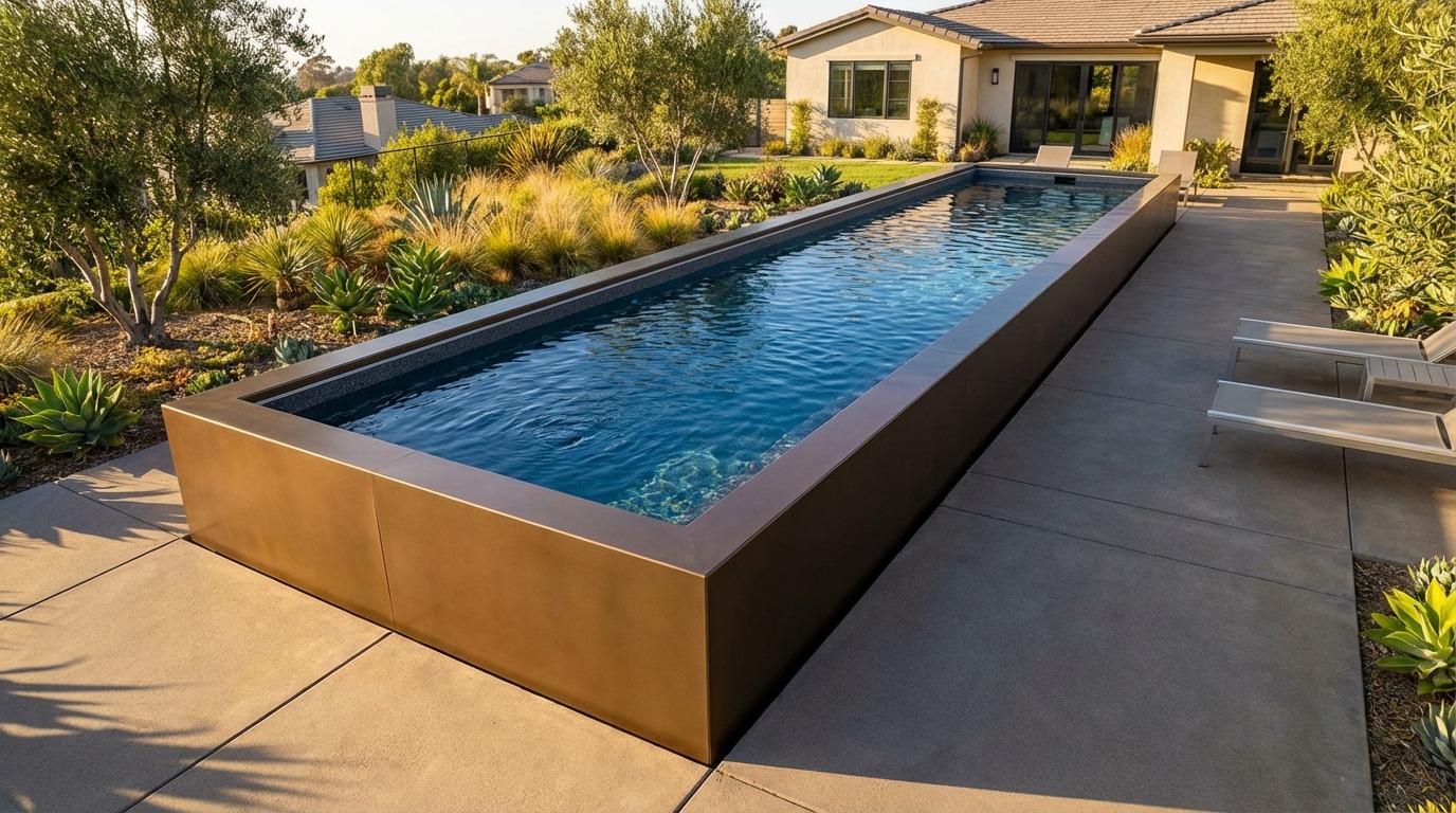 8 x 56 Canyon Bronze Titanium Stone Architectural Pool