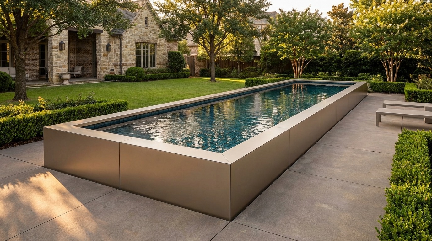8 x 56 Champagne Mist Black Sapphire Architectural Pool