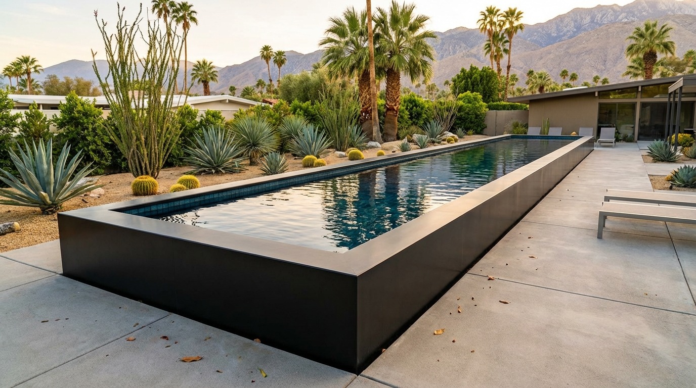 8 x 56 Midnight Black Black Sapphire Architectural Pool