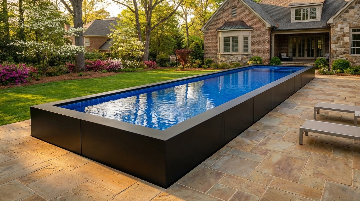 8 x 56 Midnight Black Blue Matrix Architectural Pool