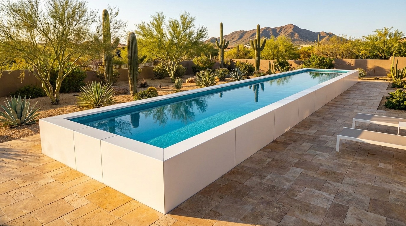 8 x 56 Alpine White Blue Topaz Architectural Pool