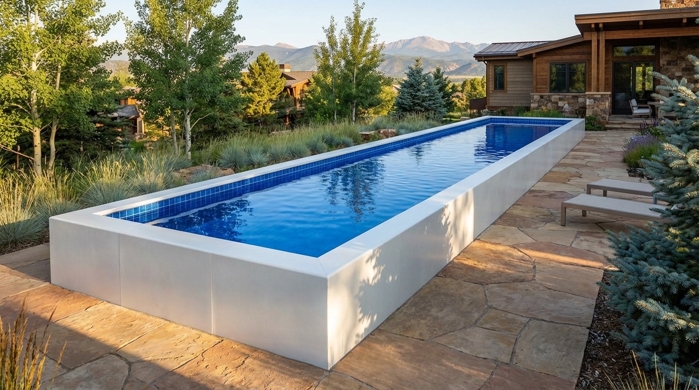 8 x 56 Alpine White Blue Matrix Architectural Pool