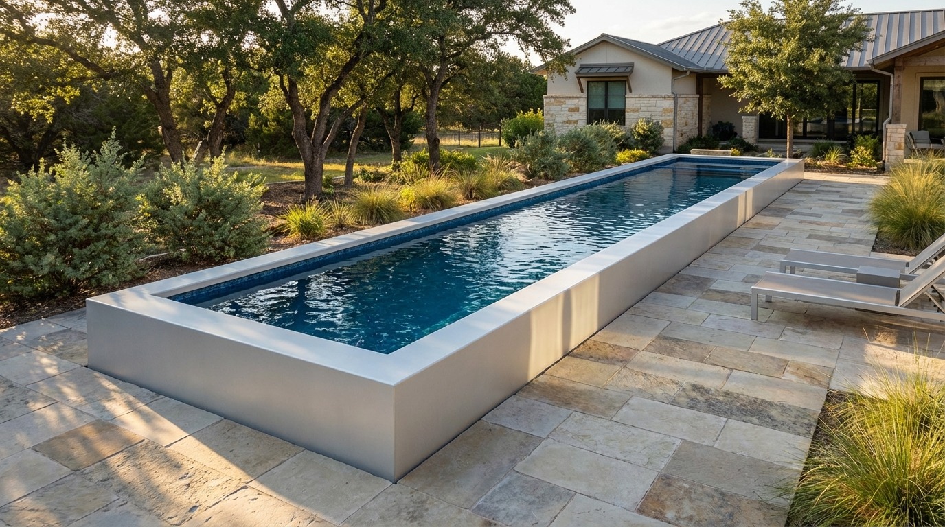 8 x 56 Alpine White Mystic Blue Architectural Pool