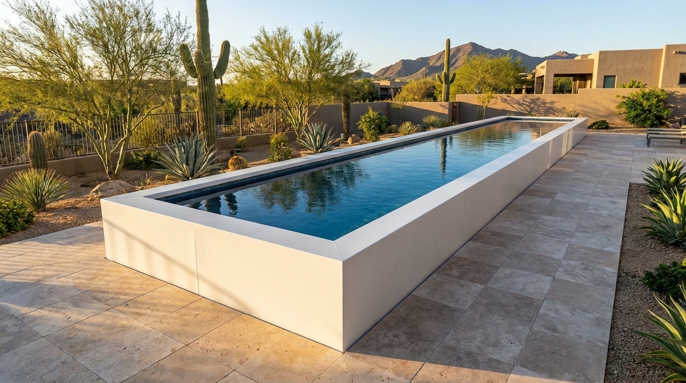 8 x 56 Alpine White Deep Sea Blue Architectural Pool