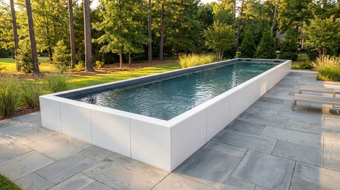 8 x 56 Alpine White Titanium Stone Architectural Pool