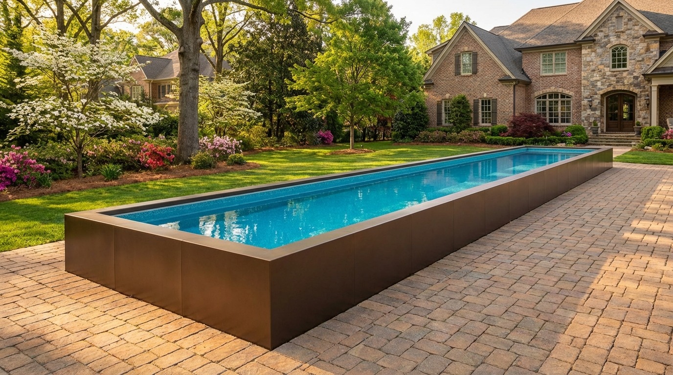 8 x 60 Canyon Bronze Blue Topaz Architectural Pool