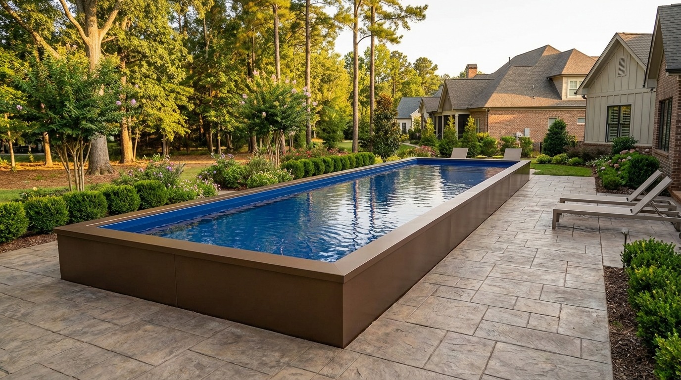 8 x 60 Canyon Bronze Deep Sea Blue Architectural Pool