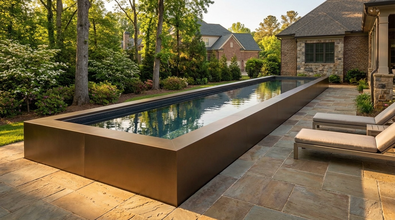 8 x 60 Canyon Bronze Titanium Stone Architectural Pool
