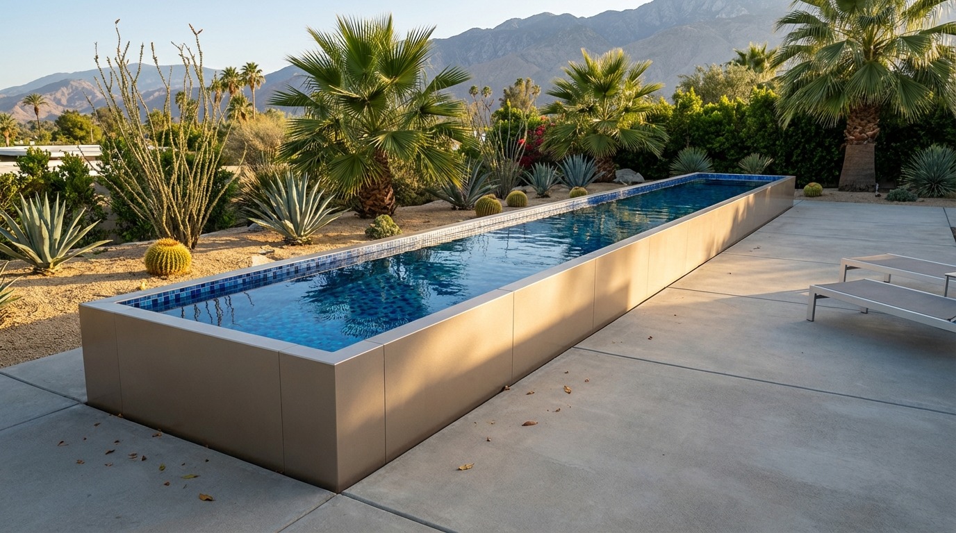 8 x 60 Champagne Mist Mystic Blue Architectural Pool
