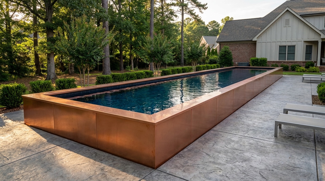 8 x 60 Espresso Copper Black Sapphire Architectural Pool