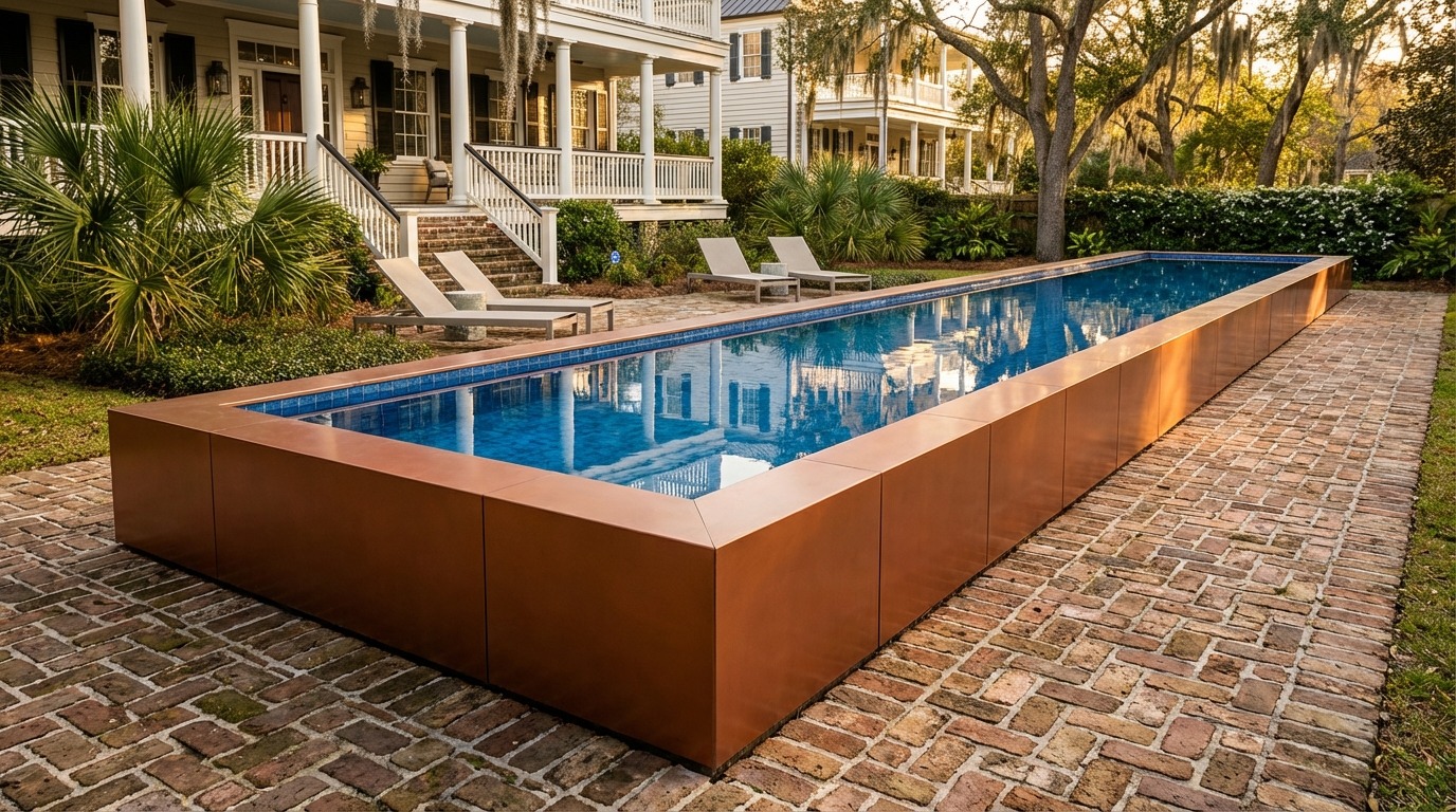 8 x 60 Espresso Copper Blue Matrix Architectural Pool