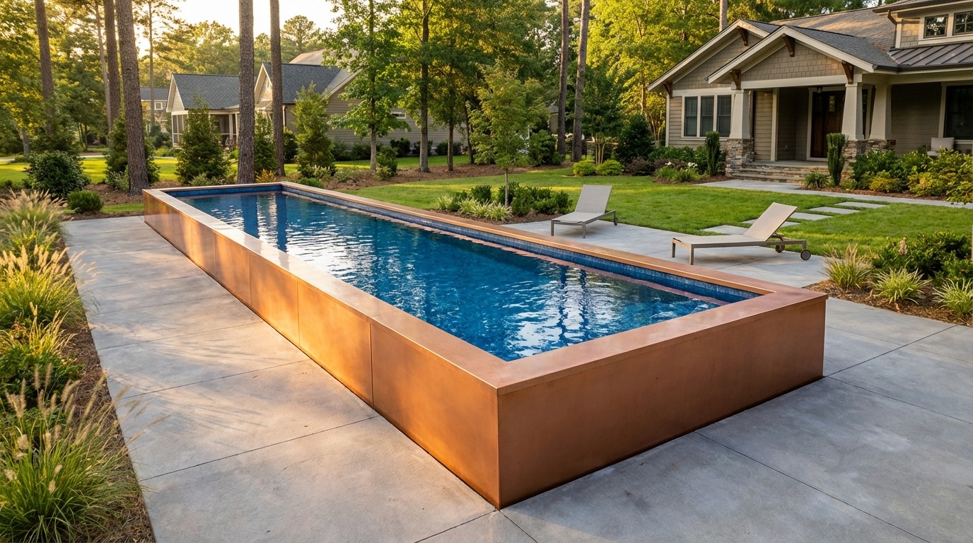 8 x 60 Espresso Copper Mystic Blue Architectural Pool