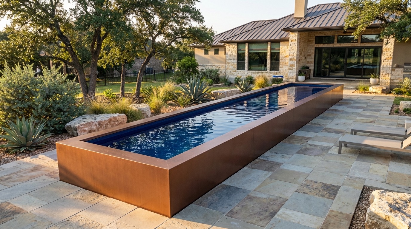 8 x 60 Espresso Copper Deep Sea Blue Architectural Pool