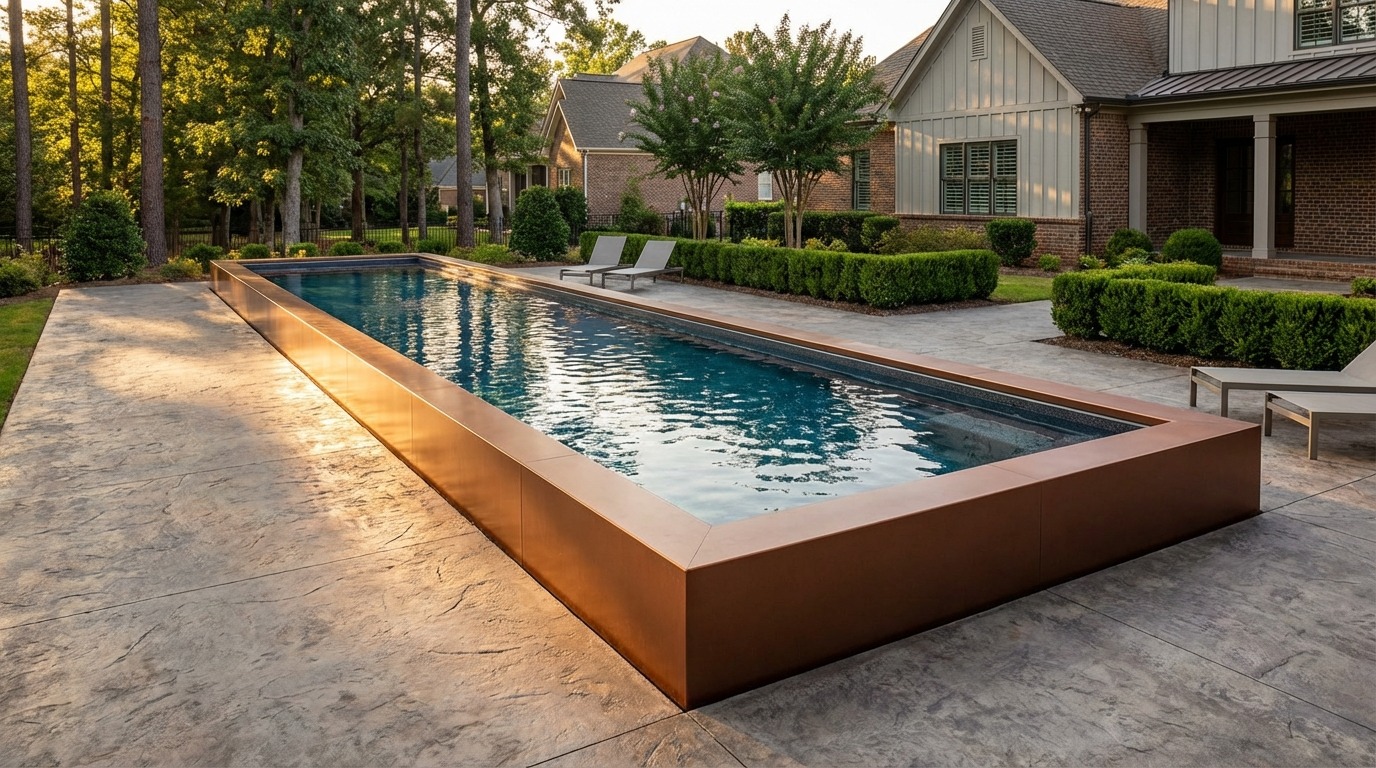 8 x 60 Espresso Copper Titanium Stone Architectural Pool