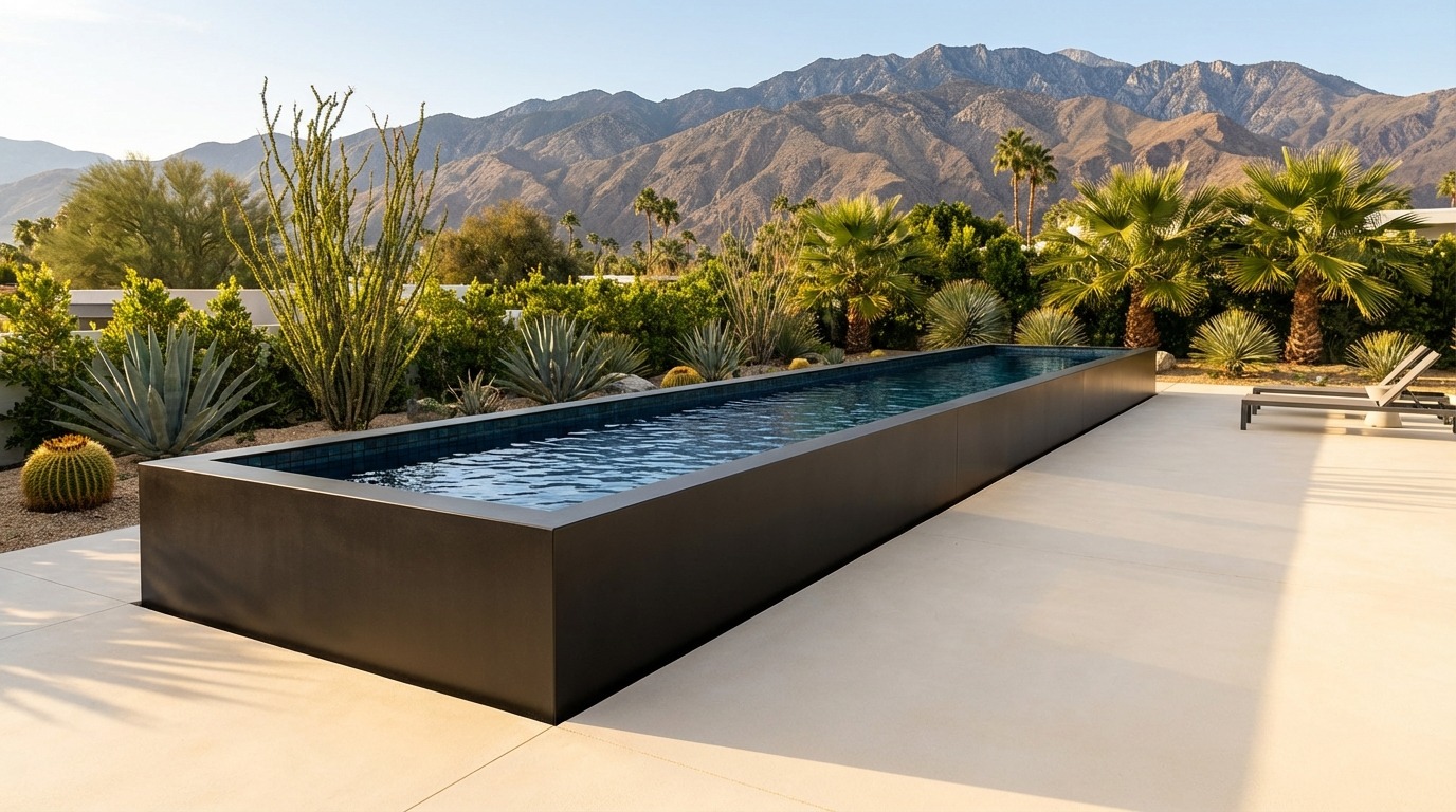 8 x 60 Midnight Black Black Sapphire Architectural Pool