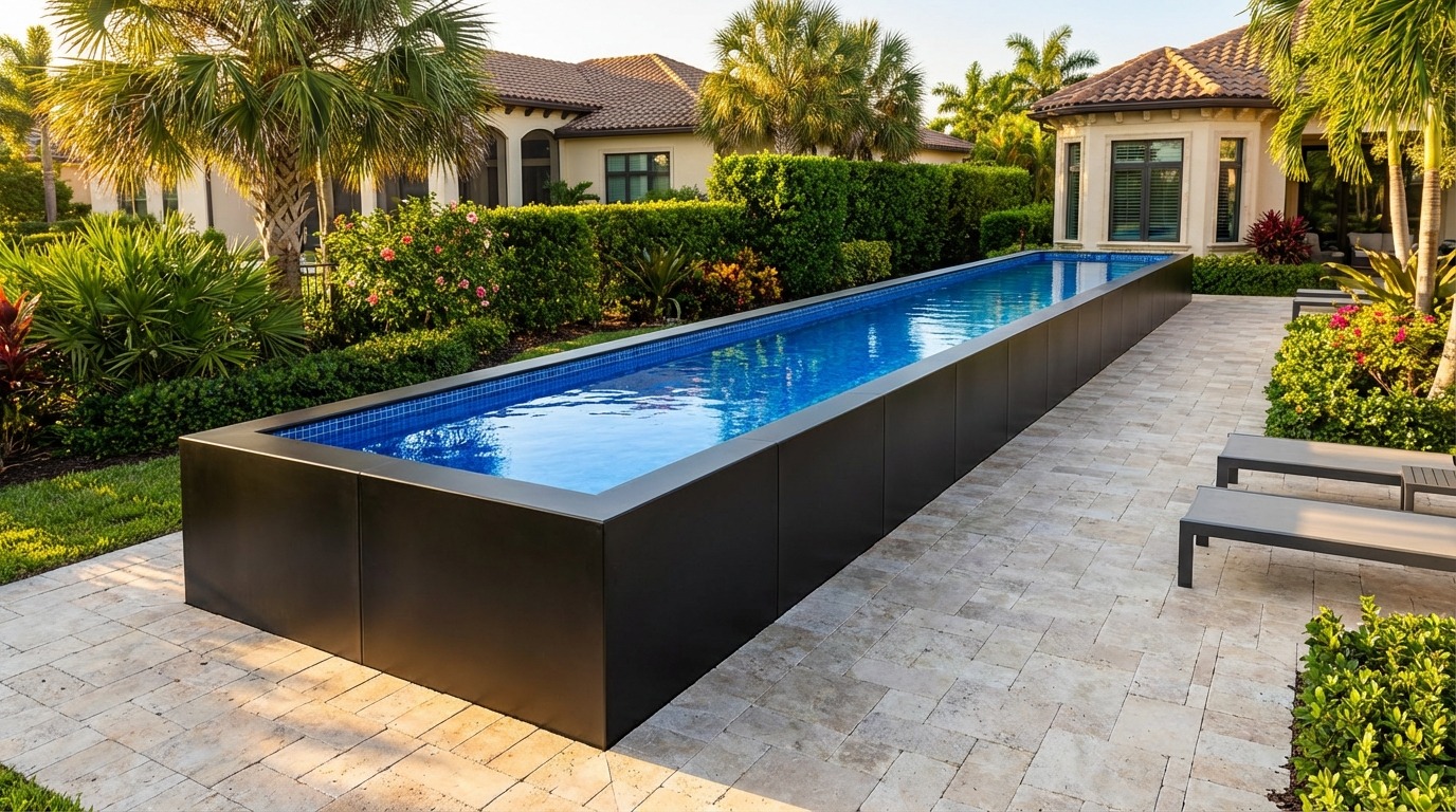 8 x 60 Midnight Black Blue Matrix Architectural Pool