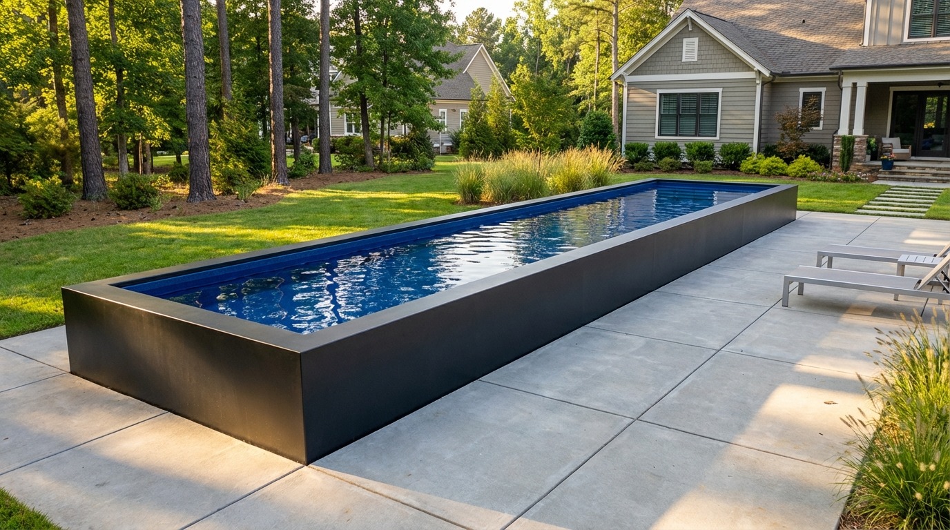 8 x 60 Midnight Black Deep Sea Blue Architectural Pool