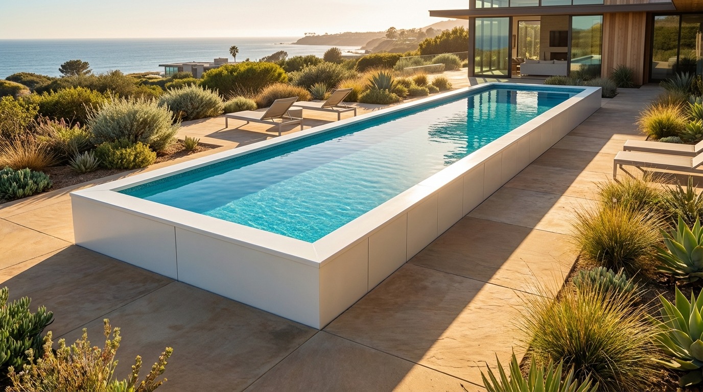 8 x 60 Alpine White Blue Topaz Architectural Pool