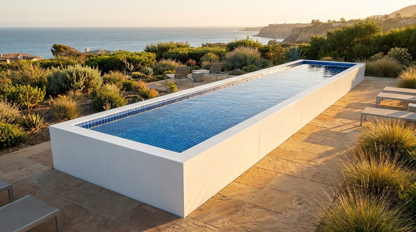 8 x 60 Alpine White Blue Matrix Architectural Pool
