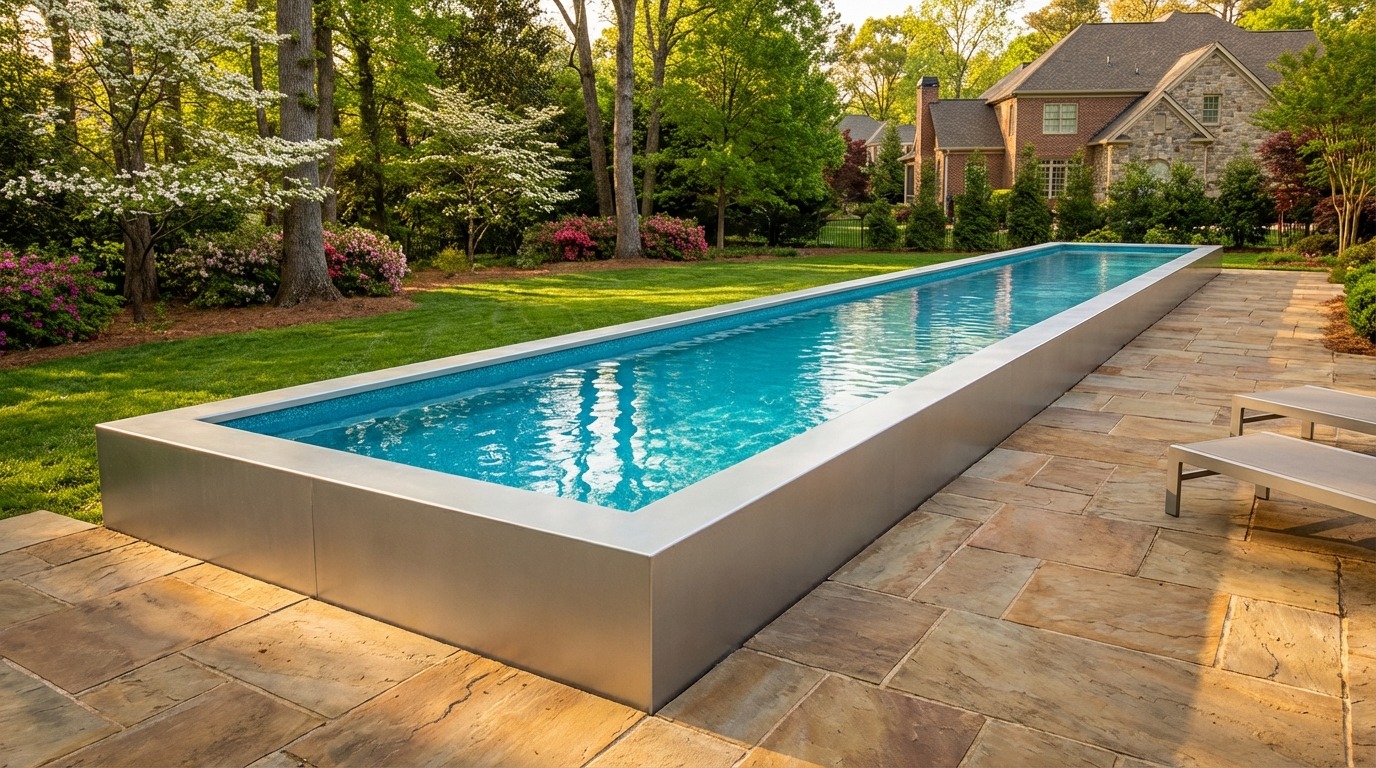 8 x 60 Platinum Silver Blue Topaz Architectural Pool