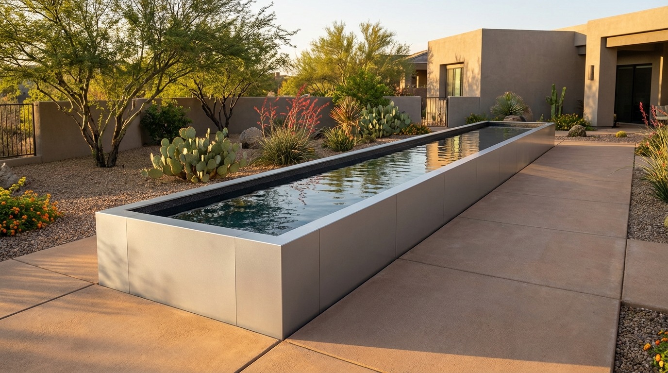 8 x 60 Platinum Silver Titanium Stone Architectural Pool
