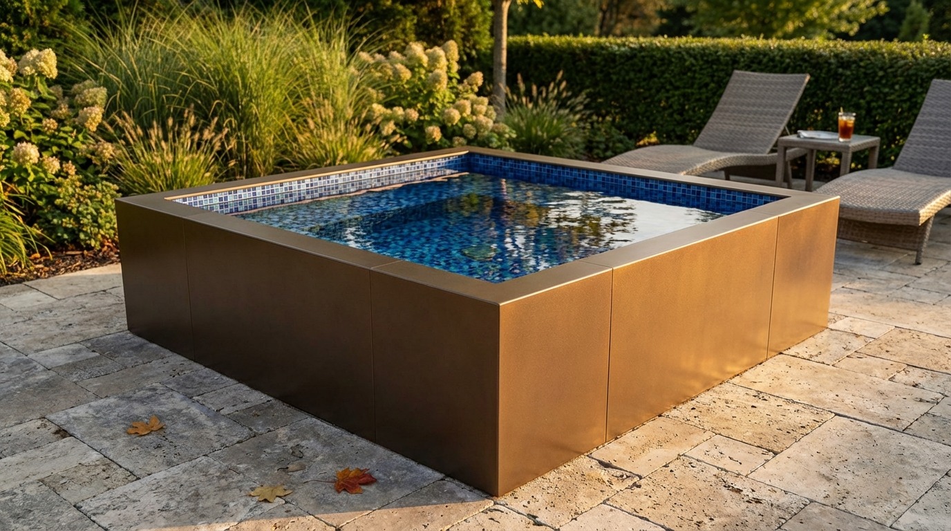 8 x 8 Canyon Bronze Mystic Blue Architectural Pool