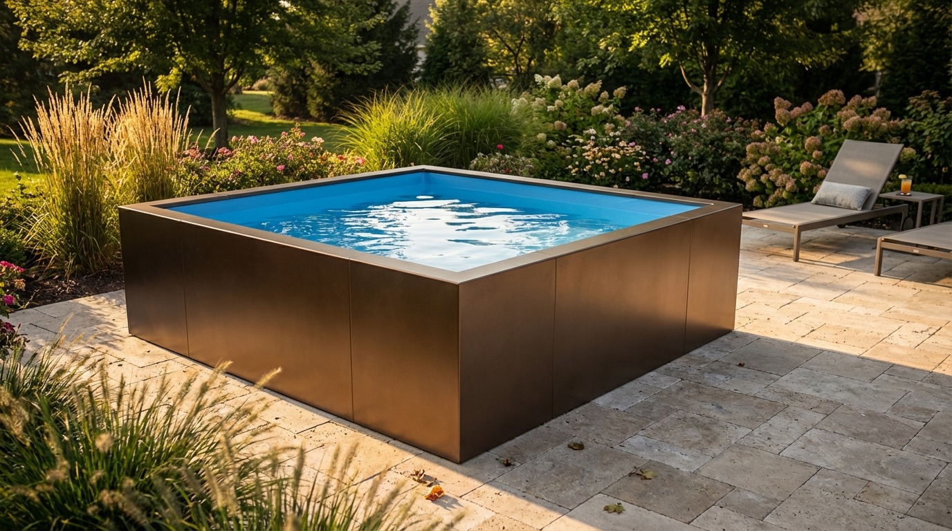 8 x 8 Canyon Bronze Aqua Blue Architectural Pool