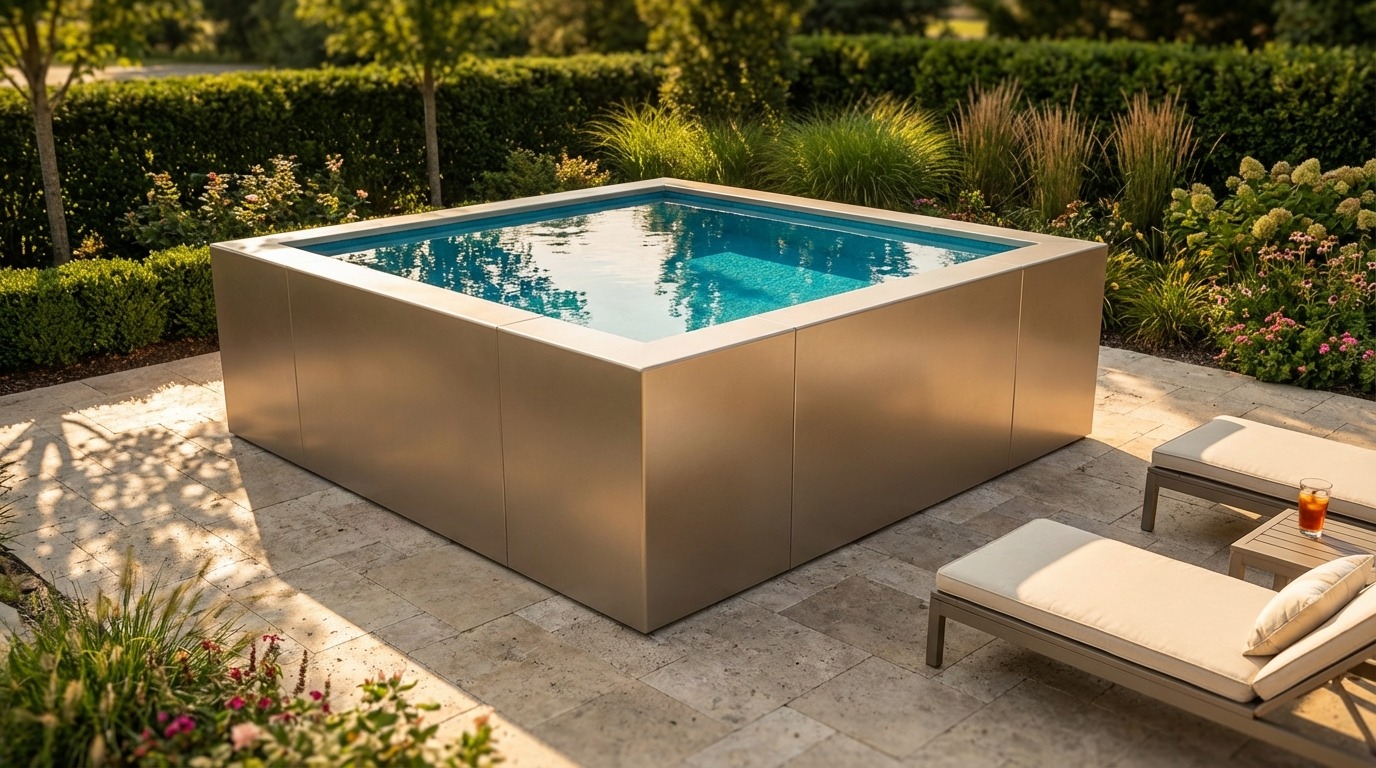 8 x 8 Champagne Mist Blue Topaz Architectural Pool