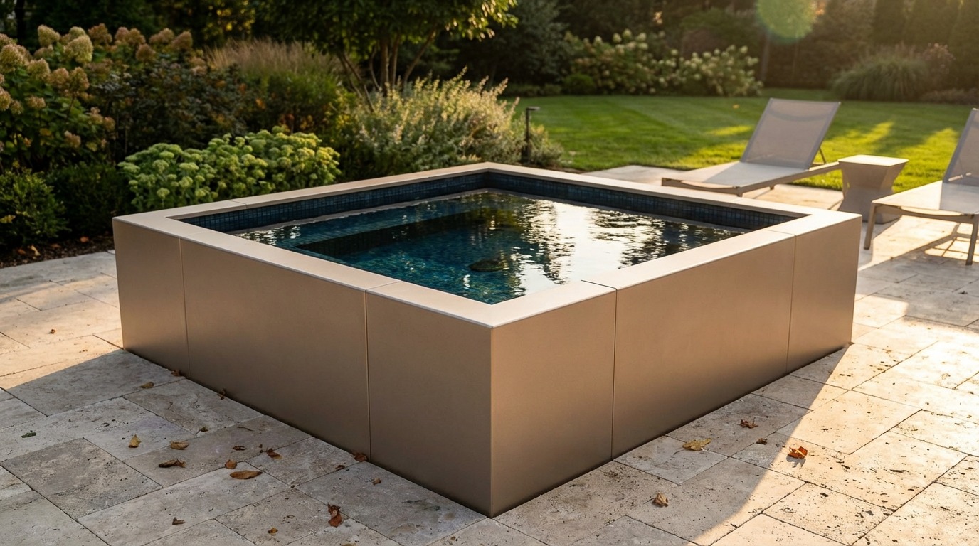 8 x 8 Champagne Mist Black Sapphire Architectural Pool