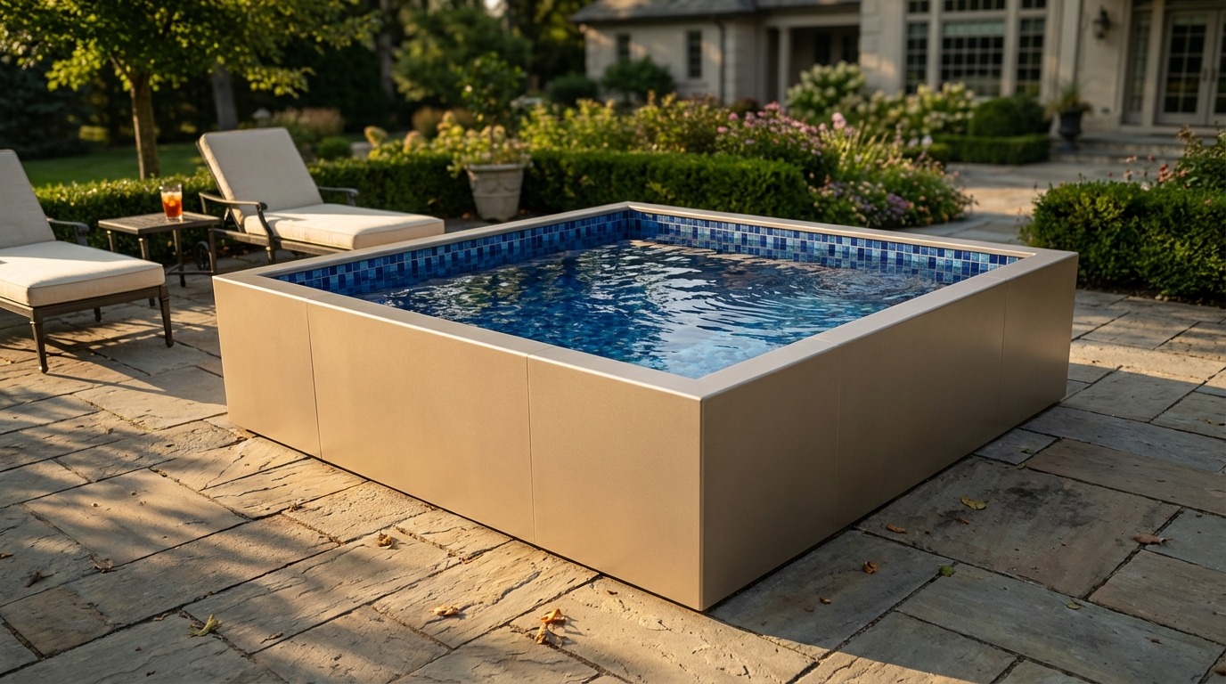 8 x 8 Champagne Mist Mystic Blue Architectural Pool