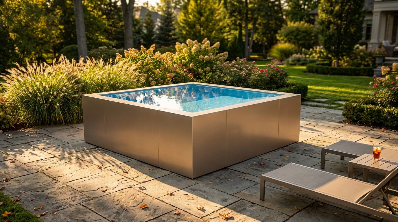 8 x 8 Champagne Mist Aqua Blue Architectural Pool