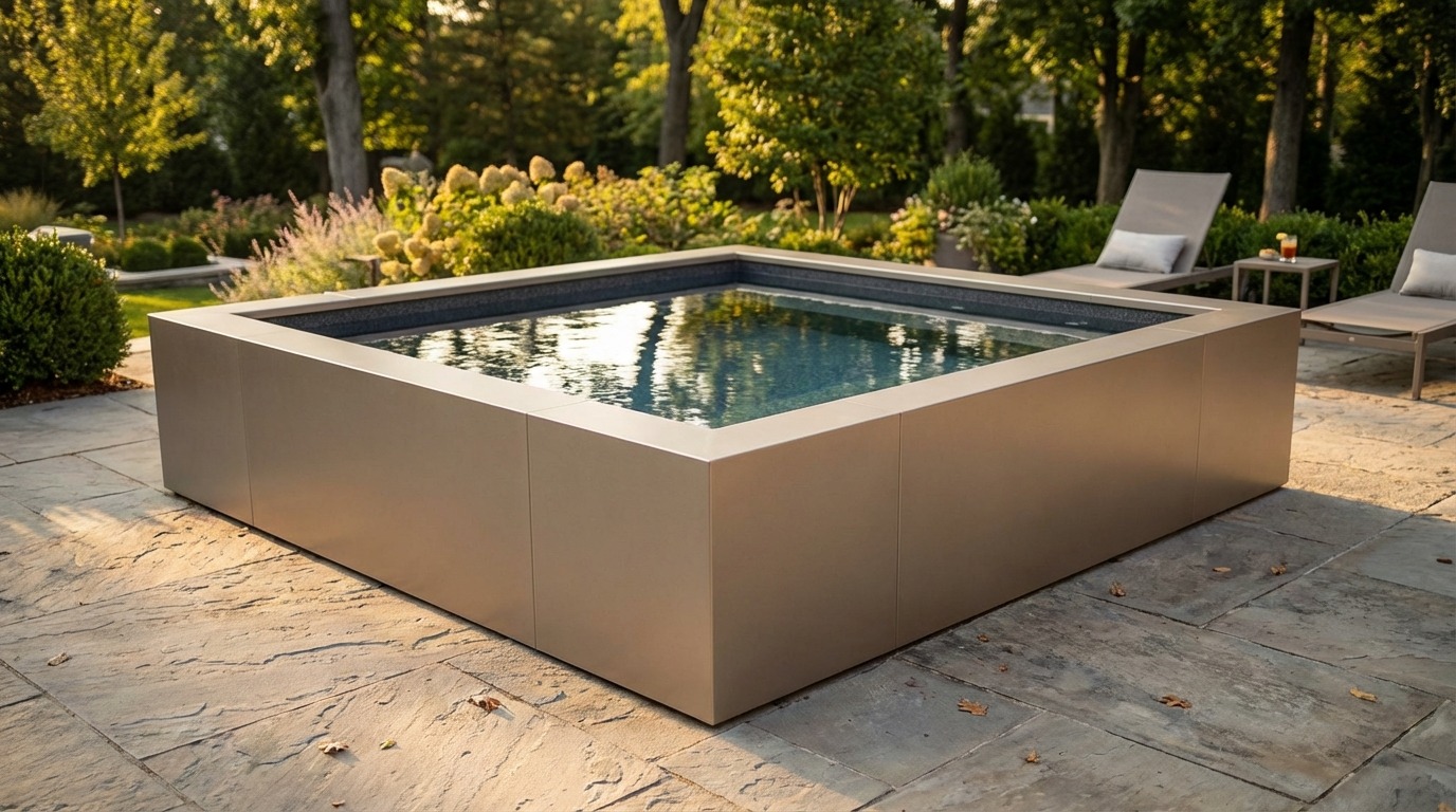 8 x 8 Champagne Mist Titanium Stone Architectural Pool