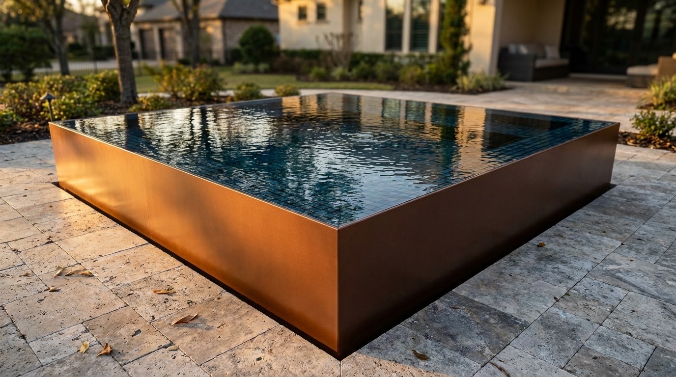 8 x 8 Espresso Copper Black Sapphire Architectural Pool