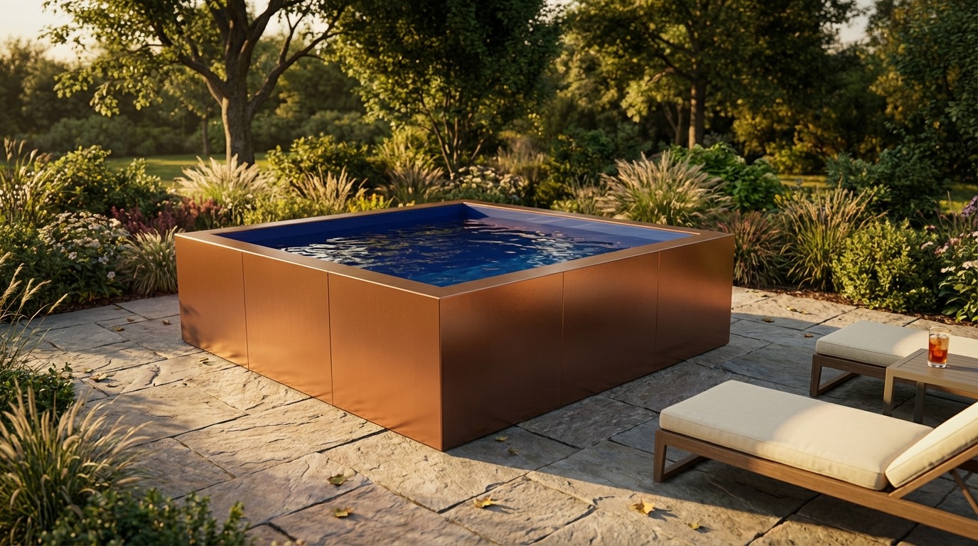 8 x 8 Espresso Copper Deep Sea Blue Architectural Pool