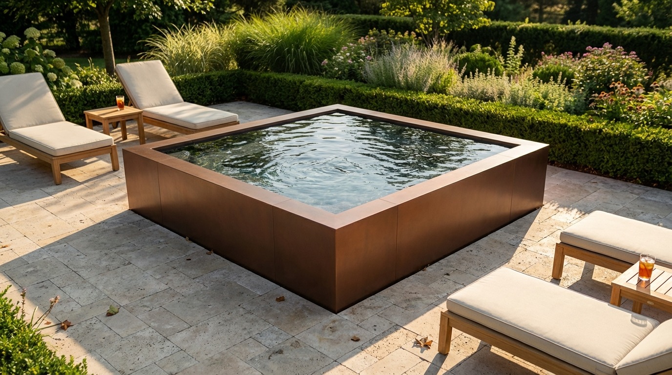 8 x 8 Espresso Copper Titanium Stone Architectural Pool