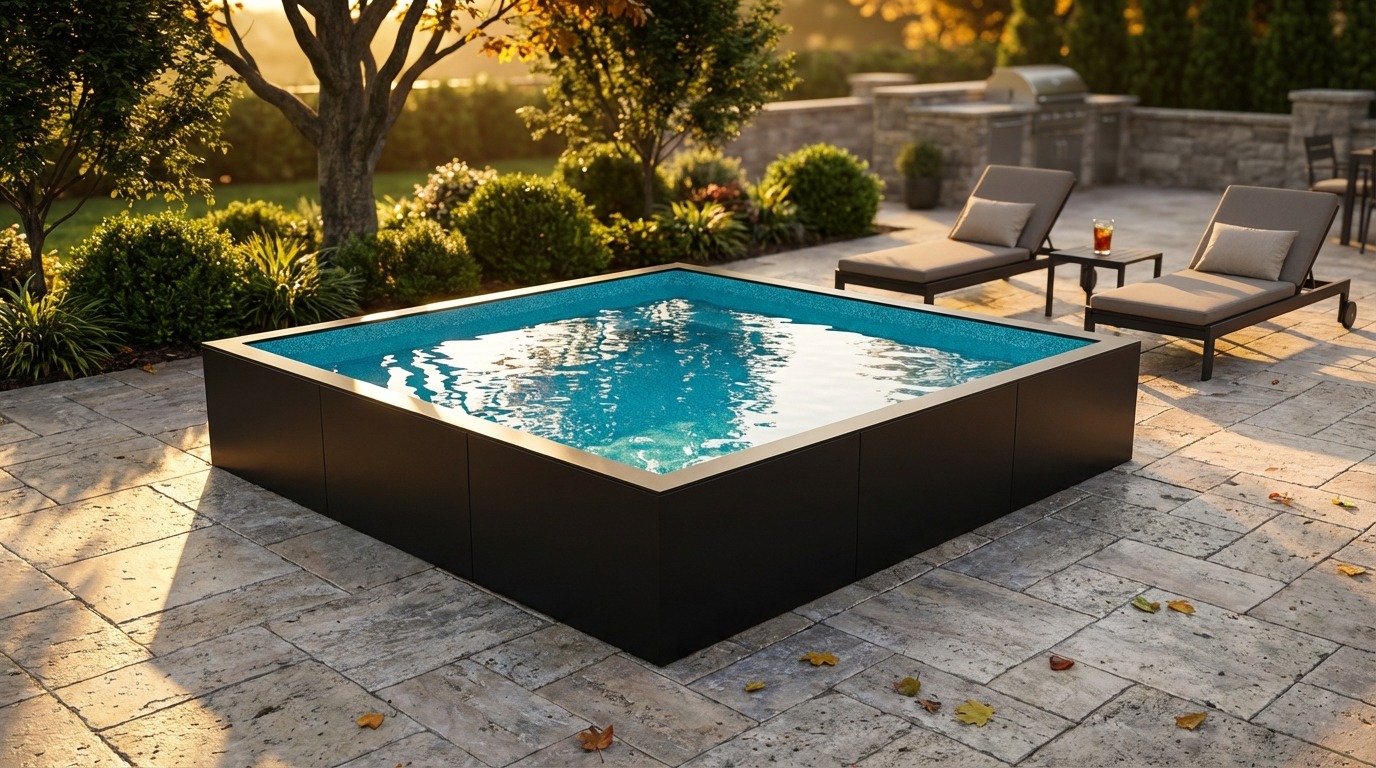 8 x 8 Midnight Black Blue Topaz Architectural Pool