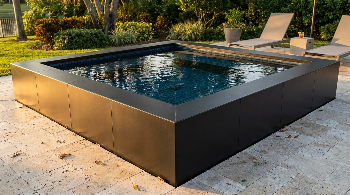 8 x 8 Midnight Black Black Sapphire Architectural Pool