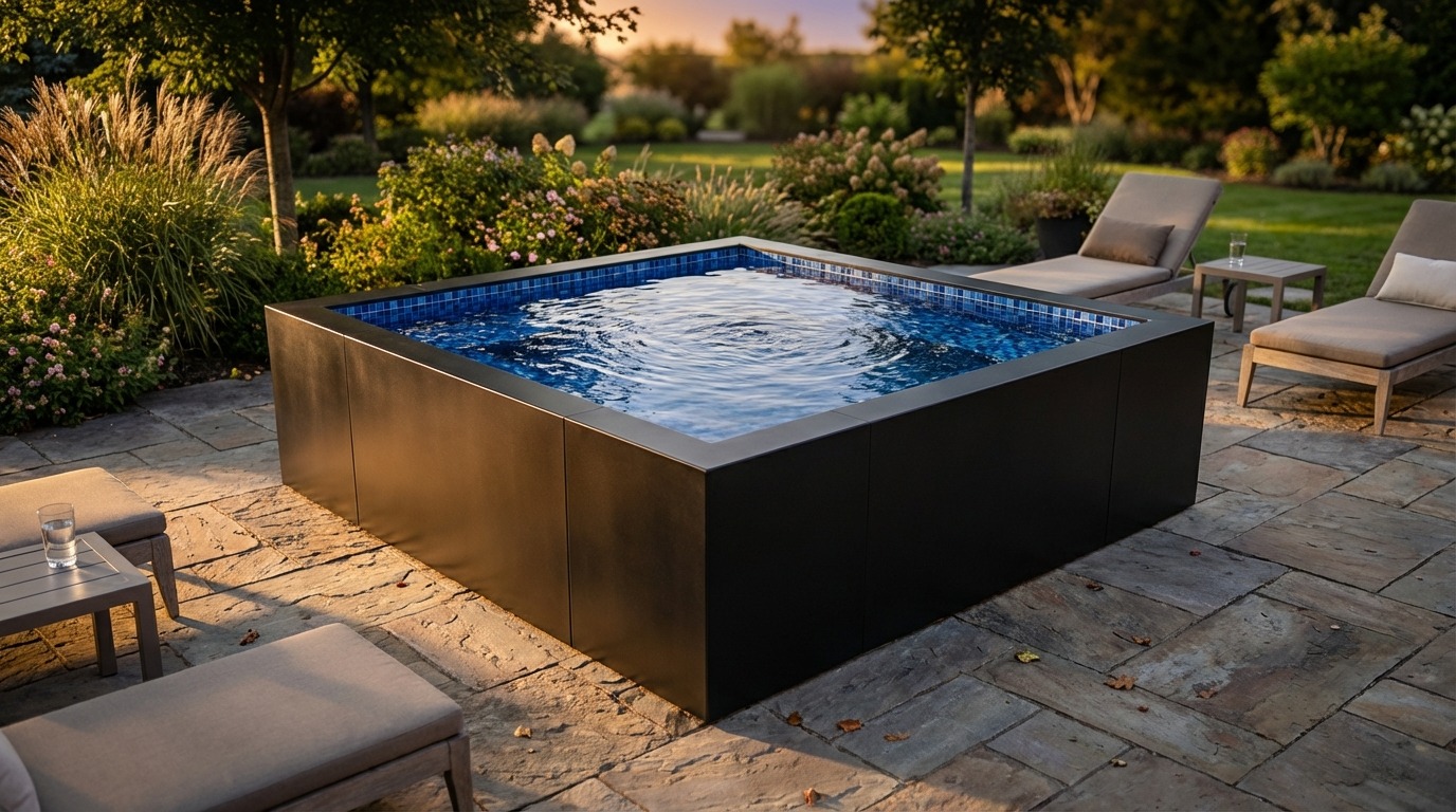 8 x 8 Midnight Black Mystic Blue Architectural Pool