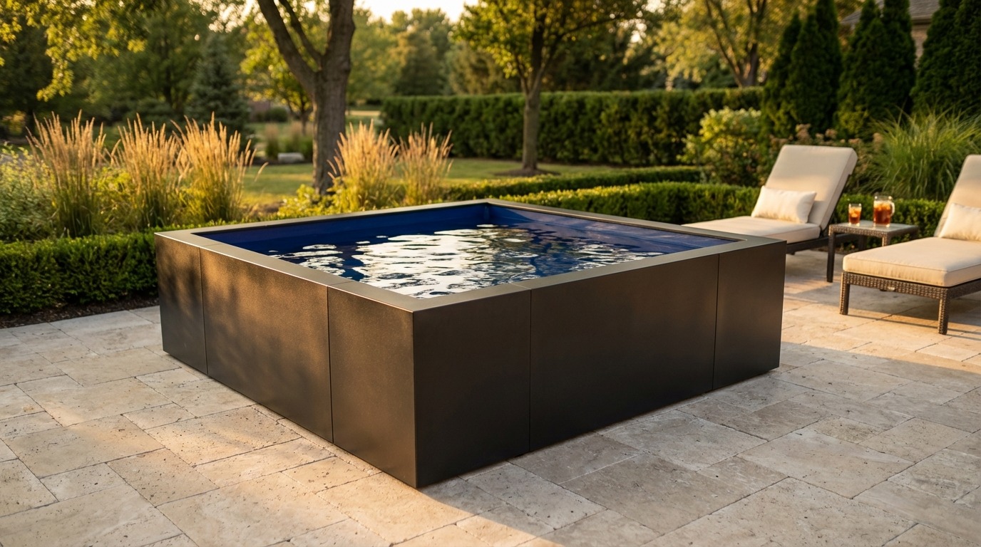 8 x 8 Midnight Black Deep Sea Blue Architectural Pool