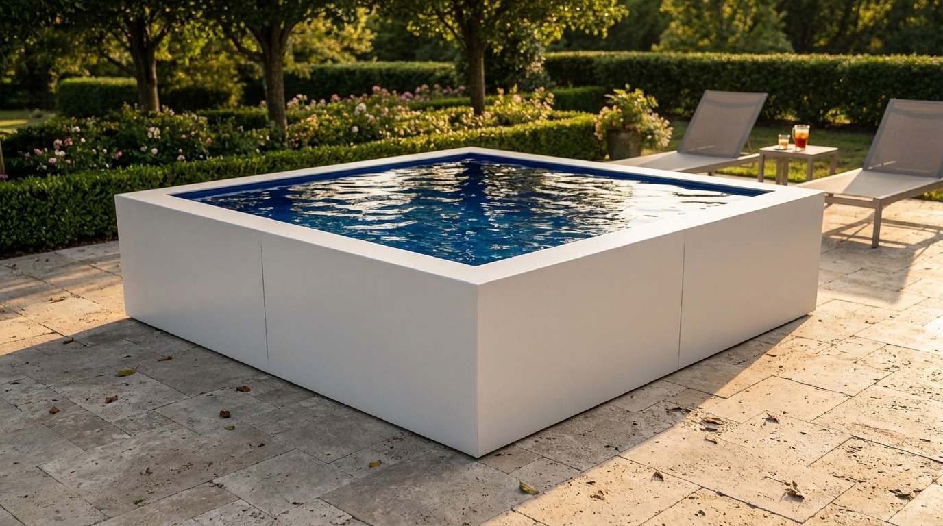 8 x 8 Alpine White Deep Sea Blue Architectural Pool
